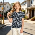 thumbnail image 6 of ATOGUTA Summer Shirts For Girls Graphic Tees Short Sleeve Tshirts Crewneck Cute Summer Casual Basic Tops for Kids Teen Size 4T-15, Gray, 6 of 6