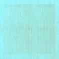 thumbnail image 1 of Ahgly Company Indoor Square Solid Light Blue Modern Area Rugs, 5' Square, 1 of 4
