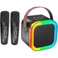 thumbnail image 1 of Mini Karaoke Machine,Mini Karaoke Machine with 1/2 Wireless Microphones, 1 of 5