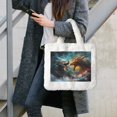thumbnail image 7 of Yiaed White And Red Sketch Dragon Print Fluffy Shoulder Bag Plush Bags Women Ladies Tote Bag Fluffy White Furry Purse Handbag for Autumn and Winter, 7 of 7