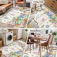 thumbnail image 5 of Area Rug for Living Room, Beige Easter Bunny Non-Slip Indoor Large Carpet for Bedroom/Dining Room, Spring Easter Eggs Floral Wooden Washable Low-Profile Rectangle Floor Mat Runner Rugs - 2.7 x 5 Ft, 5 of 8