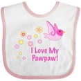 thumbnail image 3 of Inktastic I Love My Pawpaw Girls Baby Bib, 3 of 4