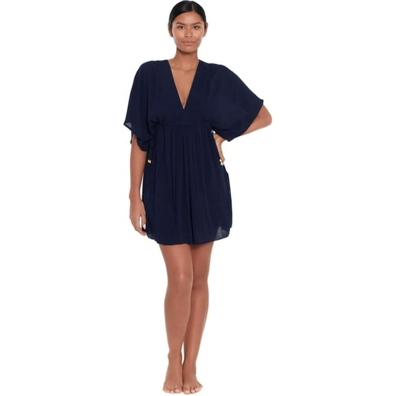 Lauren Ralph Lauren Womens Crinkle Rayon Tunic Blue M