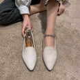 thumbnail image 2 of Lovskoo 2024 Women's Slip On Flats Sandals Pointed Toe Large Size Pointed Suede Four Seasons Comfortable Cozy Flats Beige, 2 of 9