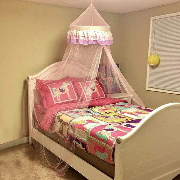 Mosquitera de Cama Dosel Costway para Niña 60x210x650cm Rosa
