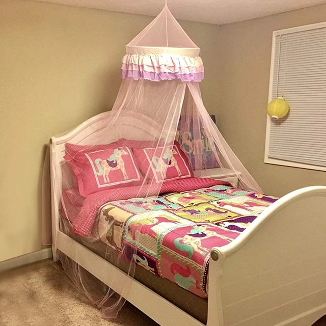 Mosquitera de Cama Dosel Costway para Niña 60x210x650cm Rosa