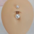 thumbnail image 6 of 14G Faux Synthetic Pearl Belly Rings Surgical Steel Curved Barbell Acrylic Balls BodyJewelryOnline, 6 of 9