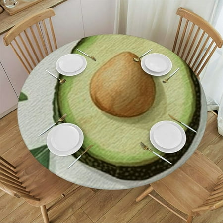 

Patifu Avocado Leaves Seeds Round Tablecloth 100% Polyester Stain-Resistant Washable for Indoor Outdoor Restaurants Weddings Parties Picnic Camping Kitchen Dining 54 -58