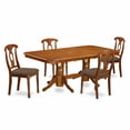 thumbnail image 2 of East West Furniture NANA5-SBR-C 5 Piece Dining Table Set For 4-Oval Table With Leaf and 4 Kitchen Dining Chairs, 2 of 5