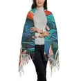 thumbnail image 2 of Honeii Romantic Flamingo Pair Print Scarf Oversized Scarf Tassel Fall Winter Thick Scarf Warm Shawl Women,Women's Scarves & Wraps, 2 of 8