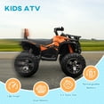 thumbnail image 4 of Aosom Kids ATV, 12V 4 Wheeler Ride on Quad Car Toy with Music, Headlights, Battery Powered Electric Vehicle for Boys and Girls, Orange, 4 of 10