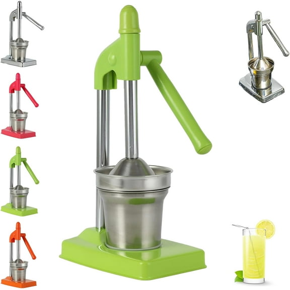 Cast Iron Juicer Hand Press, Effective Stainless Steel Manual Juicer, Heavy Duty Countertop Lime Citrus Crush Machine, with Non-Skid Cup Base, Home and Kitchen Essentials