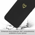 thumbnail image 4 of for iPhone XR Case for Girls Women Silky Soft Protective Shockproof Silicone Phone Case with Cute Gold Heart Pattern Design Black Cover, 4 of 7