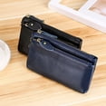 thumbnail image 4 of Monedero de cuero con personalidad de moda y cremallera para mujer, 4 of 5