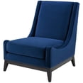 thumbnail image 1 of Contemporary Modern Urban Designer Living Room Lounge Club Lobby Accent Side Chair, Velvet Fabric, Navy Blue, 1 of 7