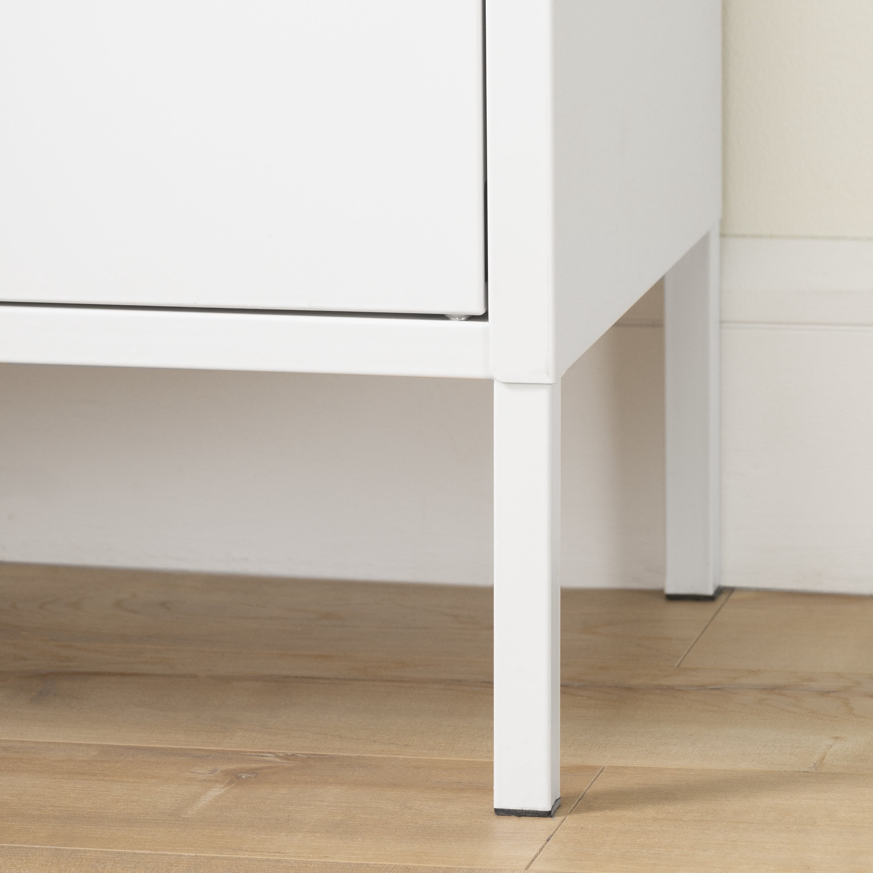 South Shore Crea, Contemporary Metal 2-Door Accent Cabinet, Pure White