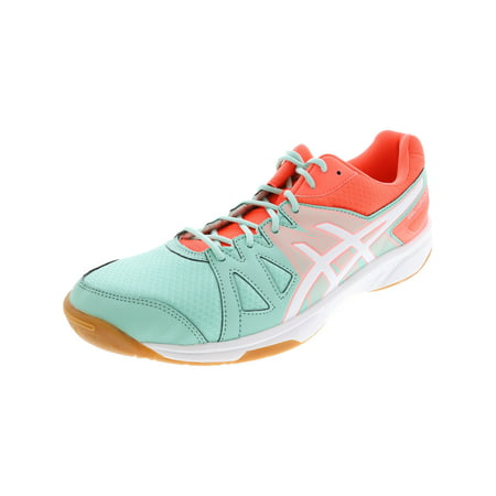 Asics Women's Gel-Upcourt Mint / White Fiery Coral Ankle-High Indoor Court Shoe -