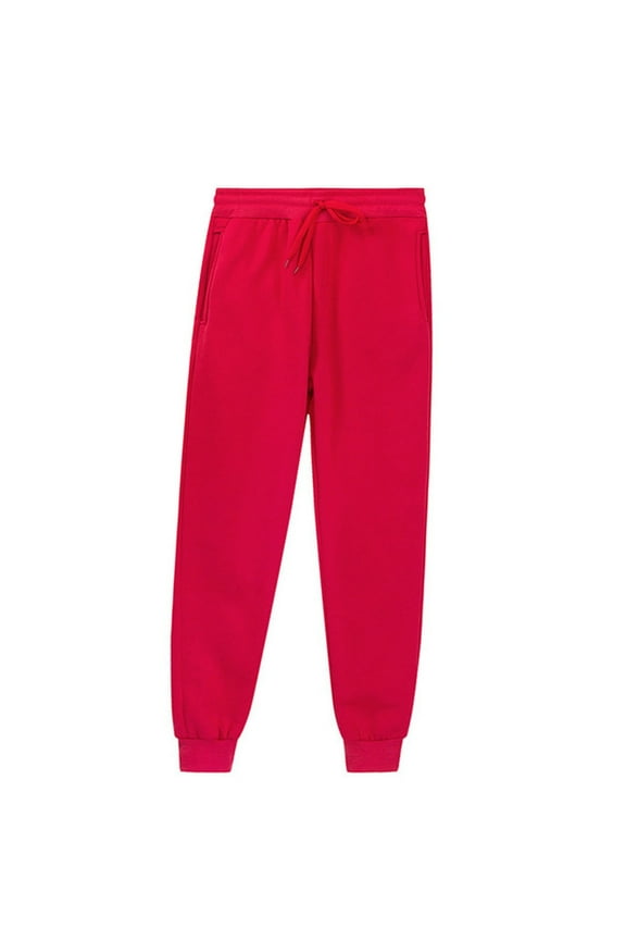 Kids Sweatpants Drawstring Pants With Pockets Girls Solid Pants Red Boys School Pants Boys Joggers Size 6-7 Years