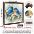 thumbnail image 3 of 2D Flat, 1pc Chic Bluebirds Flowers Art Wooden Sign, 8 Inch Frame Farmhouse Style Wall Decor for Bathroom, Garden, Cafe, Office Ideal Gift for Holidays, Bird Decor, 3 of 9