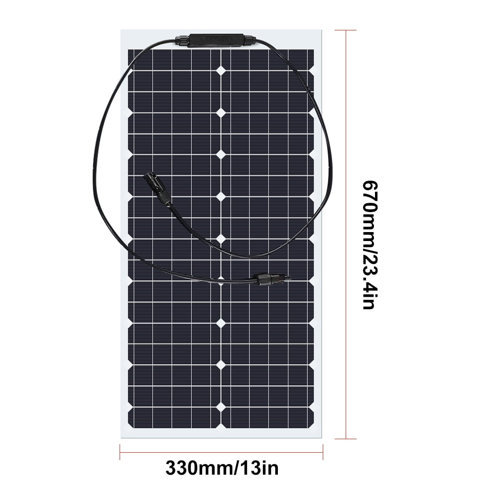 Flexible Solar Panel 30W 18V Monocrystalline Solar Panel for Marine RV Cabin Van Car Uneven Surfaces