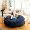 thumbnail image 3 of Big Joe Fuf 7Ft Giant Foam Bean Bag Chair Couch with Removable Cover for Kids, Teens, Adults, Midnight Blue Corded Plush, 7 foot Oversized, 3 of 8