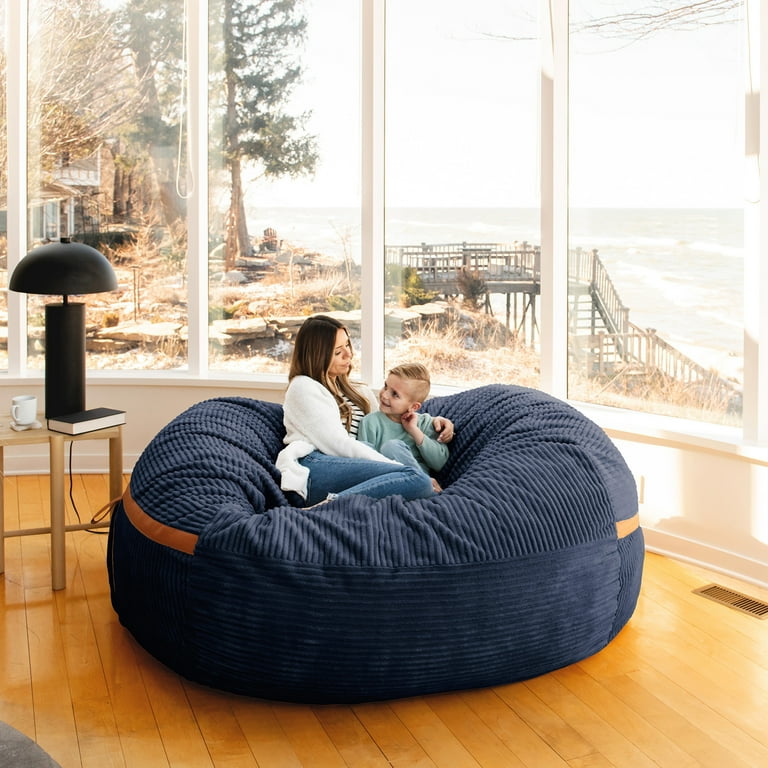 Big Joe Fuf 8Ft Giant Foam Bean Bag Chair, Oversized Couch with