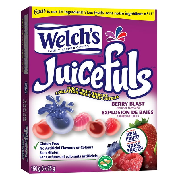 Welch's Fruit Snacks, Berry Blast, 6 bags Snack Box, Gluten Free Snacks