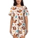 thumbnail image 1 of Balery Forest Squirrel Nuts Conjunto de Pijama para Mujer con Estampado, Dos Piezas de Manga Corta y Shorts, Ropa de Dormir Suave con Cuello Redondo y Bolsillos-Medium, 1 of 6