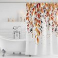 thumbnail image 3 of Orange Fall Leaves Shower Curtain, Waterproof Shower Curtains for Bathroom, Vintage Country Plants Pastoral Farm Washable Fabric Bathtub Curtain Set Bath Decor with 12 Hooks 48"x72", 3 of 8