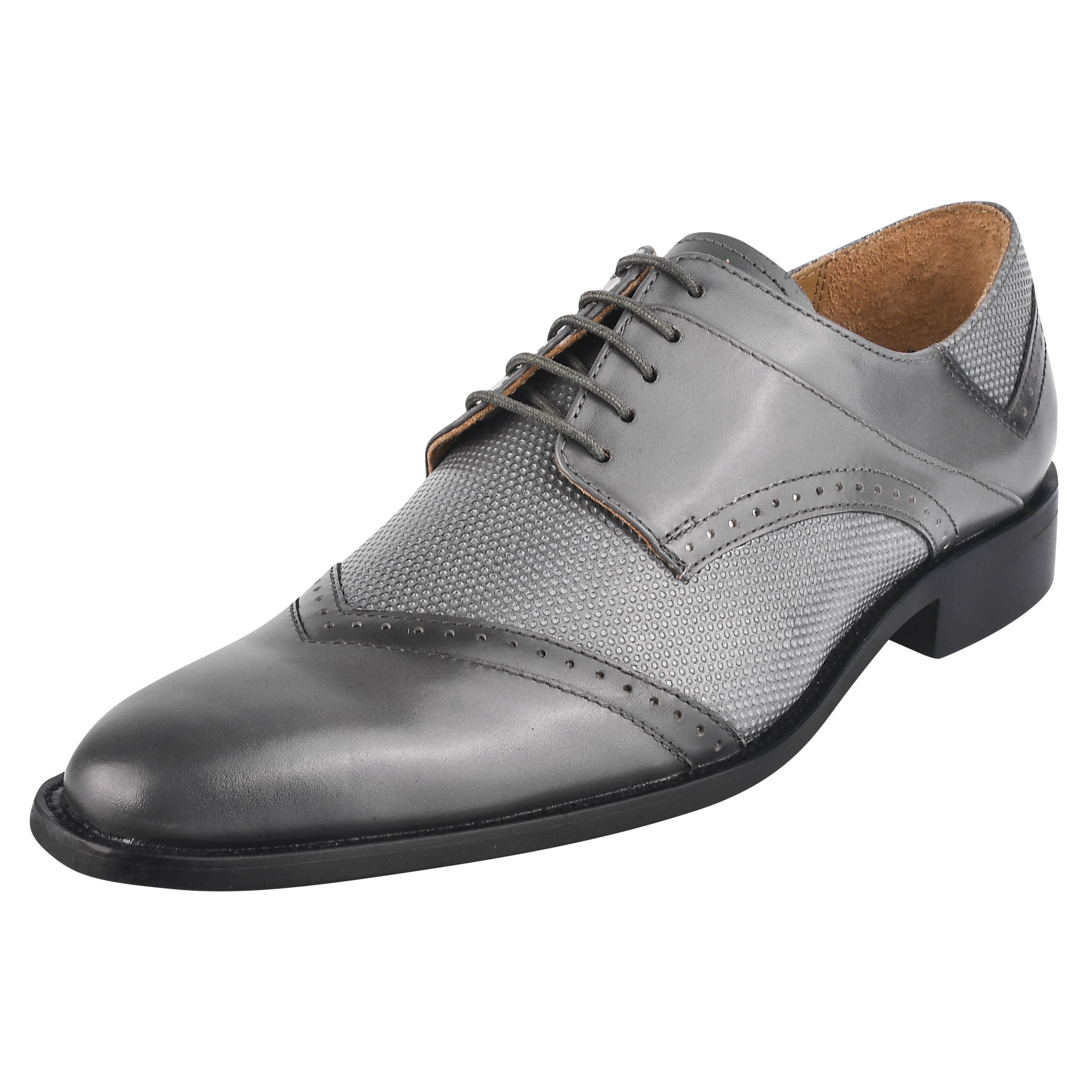 grey leather dress shoes Giovanni Shane Croco Print Leather Dress Shoes main image 0