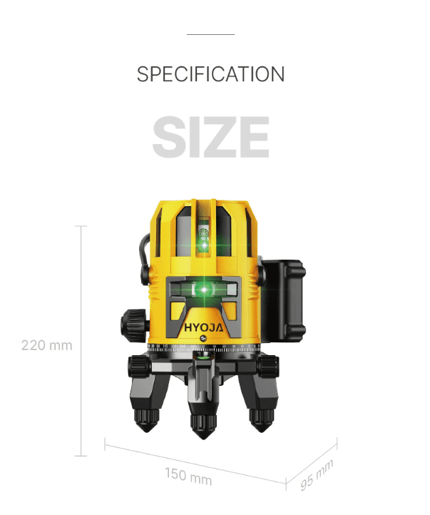 HYOJA Mini 5-Line Green Laser Level with Auto Alignment