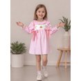 thumbnail image 5 of BemeyourBBs Toddler Baby Girls Thanksgiving Outfit Embroidery Turkey Gingham Plaid Ruffle Princess Dress Long Sleeve Crew Neck Bowknot Pleated Fall Winter Dress Clothes, 5 of 9
