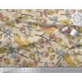thumbnail image 2 of Soimoi Pink Poly Georgette Fabric Artistic Bird & Floral Printed Fabric 1 Yard 52 Inch Wide, 2 of 3