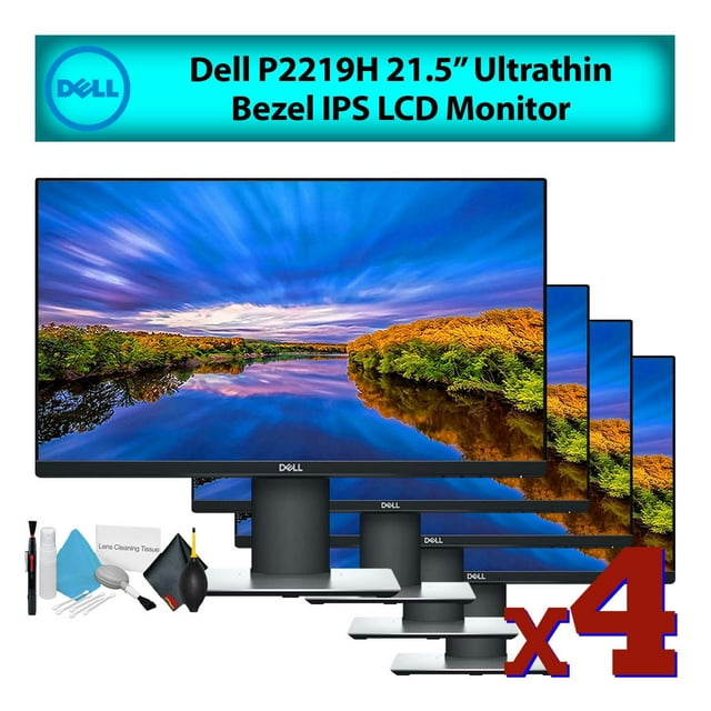 Dell 22" (P2219H) Ultrathin IPS LCD Computer Monitor (4-Pack) Budget Bundle