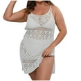 thumbnail image 2 of Njoeus Women's Crochet Cover Ups Hollow Out Bikini Swimsuit Bathing Suit Cover Up for Pool Swimwear Spaghetti Straps Coverup Beach Dress XL-3XL, 2 of 6