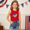 thumbnail image 4 of Avrnliq Girls 4th of July Tank Top American Flag Heart Print Sleeveless Patriotic Shirt Summer Red,Size 10 T, 4 of 8