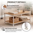 thumbnail image 2 of ZENSTYLE 39" Coffee Table Wood Side End Table with W/2 Tier Storage Shelf for Living Room Natural, 2 of 8