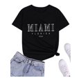 thumbnail image 2 of MiaMi FLoRiDa u.S.a Letter Print Women's Tshirt, Breathable 100% Cotton Fabric, Perfect outfit Casual Wear, 2 of 8