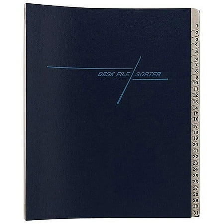 Smead Desk File/Sorter, Daily (1-31) and Monthly (Jan.-Dec.), 43 Dividers, Letter Size, Blue (89235)