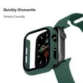 thumbnail image 2 of ALMNVO Compatible with Apple Watch Cases 45mm 41mm 44mm 40mm 38mm 42mm , Hard PC Bumper with Tempered Glass Screen Protectors Cover Accessories for Apple Watch Series 7 45 mm Series 6 5 4 3 2 1, 2 of 6