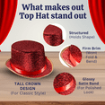 thumbnail image 3 of Dress Up America Shiny Top Hats for Adults - Tuxedo Magician Hat - One Size Fits Most (Red), 3 of 6