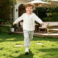 thumbnail image 5 of Fengqque Boys and Girls Clothes Set Long Raglan Sleeve Round Neck T-Shirts + Casual Pants 2Pcs Outfits for Kids Gray 1-2Years, 5 of 5