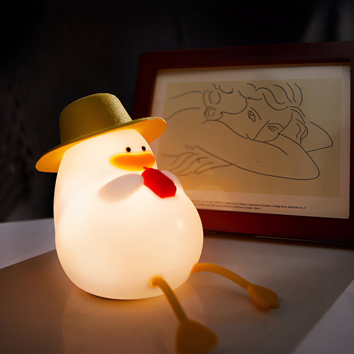 Evjurcn Duck Night Light Brightness Rechargeable Portable Nursery Desk Night Lamp LED Color Cute Nursery Modes Lamp Animal for Bedroom Light Night Table Changeable 3 Silicone and