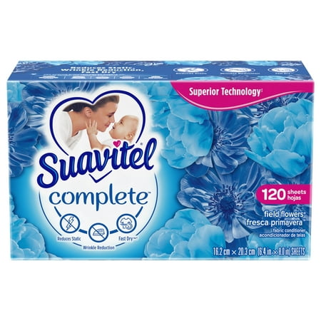 (2 pack) Suavitel Complete Dryer Sheets, Field Flowers, 120 (Best Smelling Dryer Sheets)