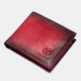 thumbnail image 1 of Ciaoed Men Genuine Leather Vintager RFID Blocking Anti-theft Wallet - Red, 1 of 1