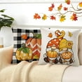 thumbnail image 6 of Fall Gnome Pumpkin Decorative Throw Pillow Covers 16x16 Set of 4, Autumn Truck Maple Leaves Buffalo Plaid Check Porch Patio Outdoor Pillowcase, Thanksgiving Farmhouse Cushion Case Home Decor, 6 of 6
