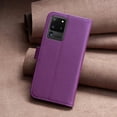 thumbnail image 5 of Premium High Quality Wallet Case For Samsung S20 Ultra, Strong Magnetic Clasp Case with [RFID Blocking] Card Holder Kickstand Magnetic,Leather Flip Case for Samsung Galaxy S20 Ultra, Purple, 5 of 8