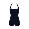 thumbnail image 5 of Ltctricy Swim Rompers for Women Halter Tie Backless Solid Color Slimming Bathing Suits One Piece Swimsuits, 5 of 5