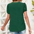 thumbnail image 5 of SELONE Summer Tops Short Sleeve Tops Blouses Regular Fit T Shirts Pullover Tops Tees Tops Solid T-Shirts V Neck Tops Blouses T Shirts Easy Care Soft Lightweight Breathable Pullover Tops Green L, 5 of 5