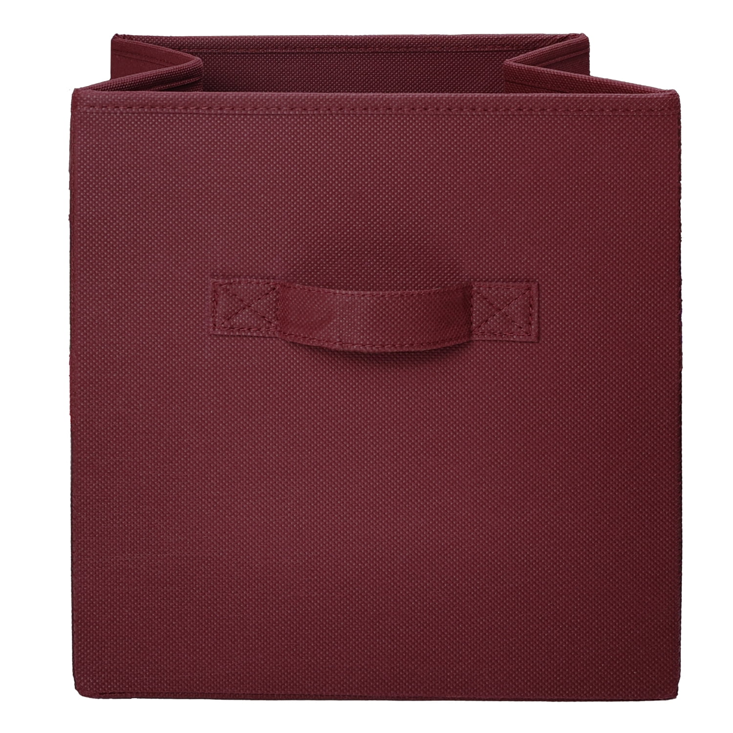 Mainstays Collegiate Collapsible Fabric Bins 10.5X10.5, Maroon Supreme, 4 Pack